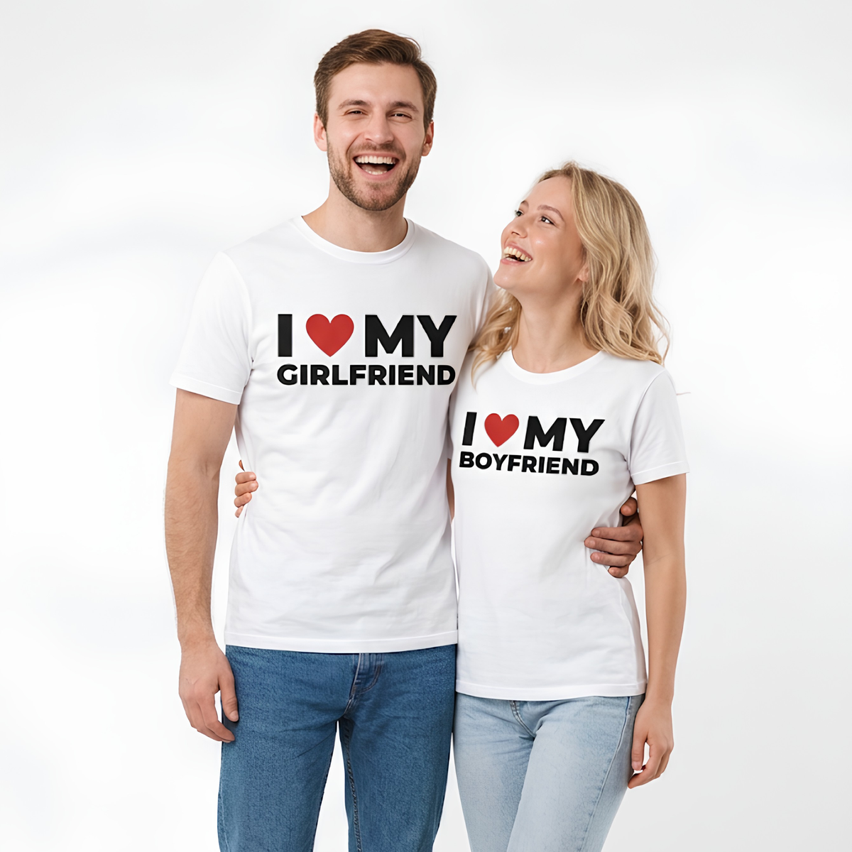 "I Love My BF/GF" Matching Set (White Tees)