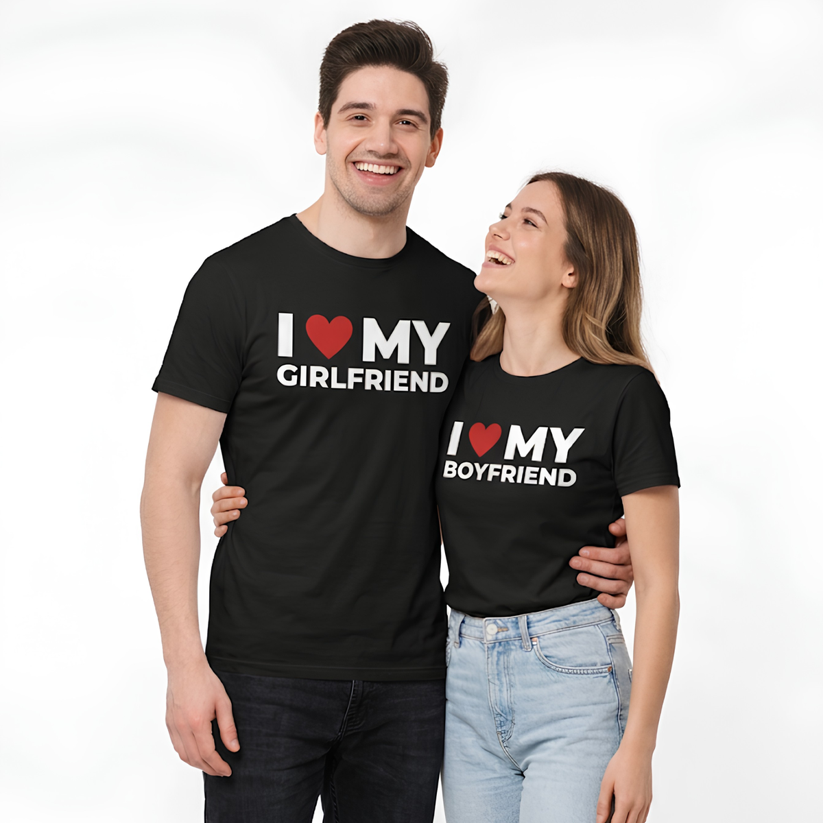 "I Love My BF/GF" Matching Set (Black Tees)
