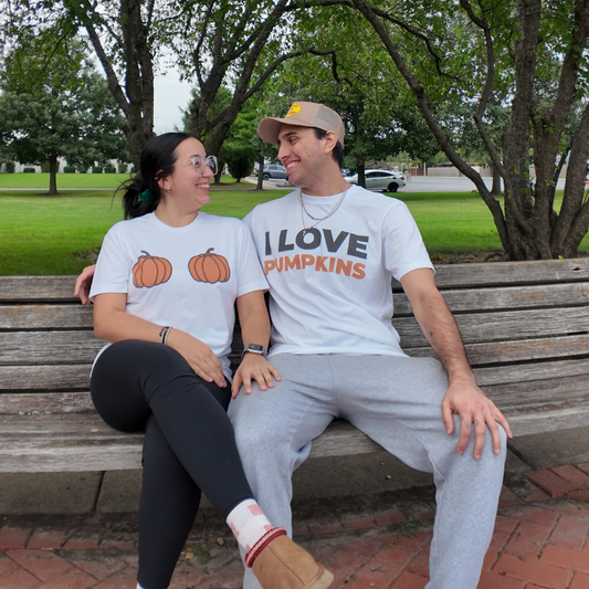"I Love Pumpkins" Matching Set (White Tees)
